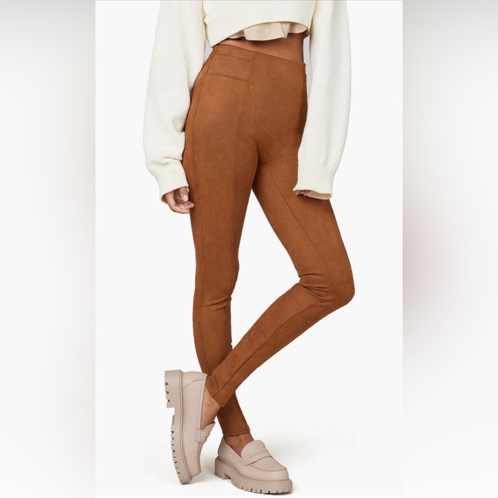 Spanx Faux Suede Leggings Rich Caramel 20322R NWT (Size XL)